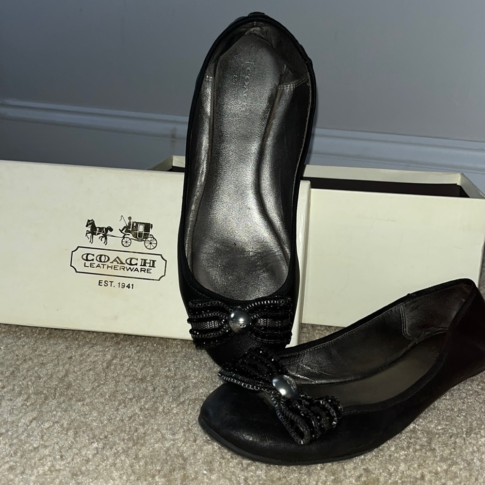 Coach black ballerina flats
